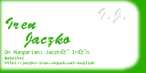 iren jaczko business card